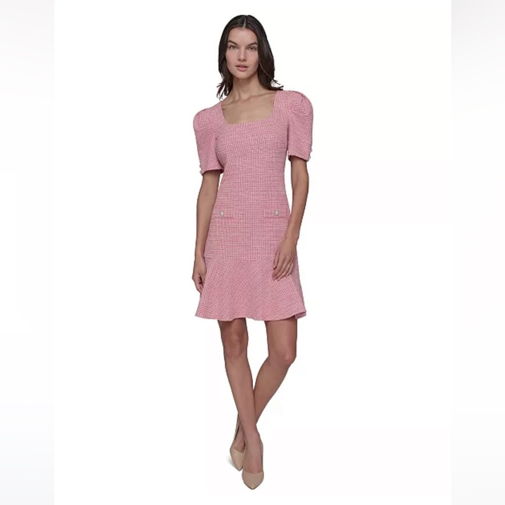 KARL LAGERFELD PARIS
Women's Puffed-Shoulder Tweed Dress
